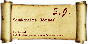 Simkovics József névjegykártya
