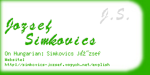 jozsef simkovics business card